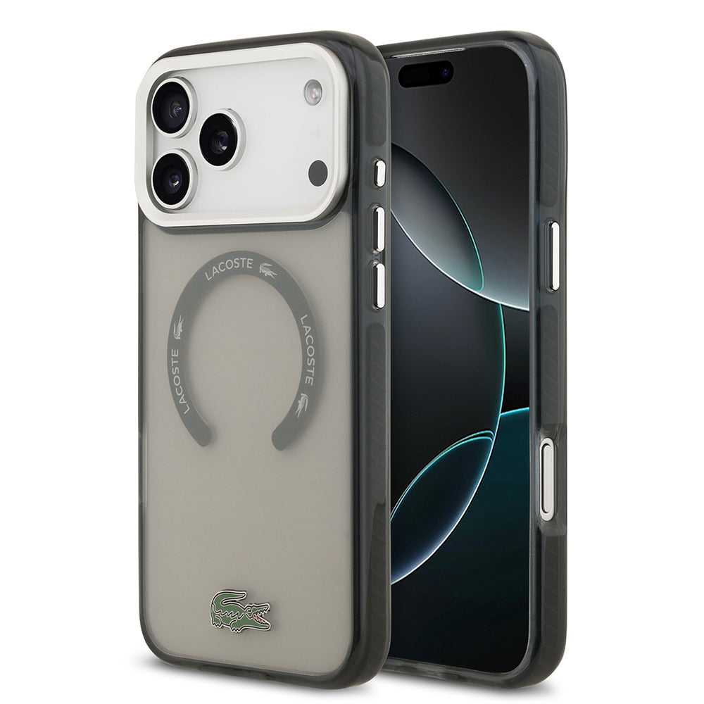 iPhone 17 Pro Max Kılıf Lacoste Orjinal Lisanslı M-safe Şarj Özellikli İkonik Timsah Logolu Buzlu Kapak
