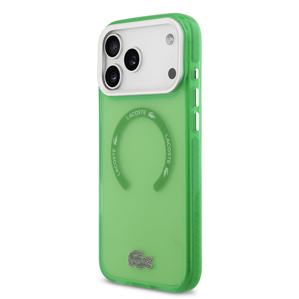 iPhone 17 Pro Max Kılıf Lacoste Orjinal Lisanslı M-safe Şarj Özellikli İkonik Timsah Logolu Buzlu Kapak