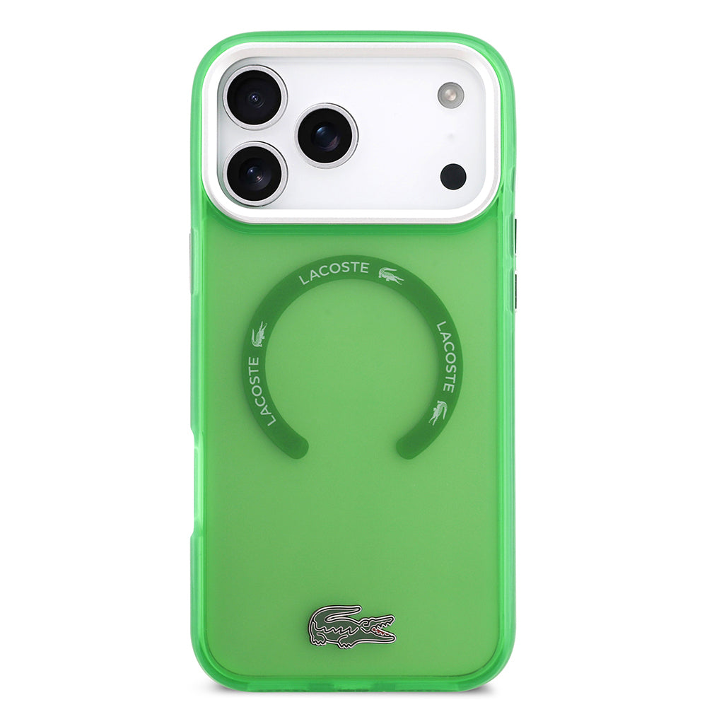 iPhone 17 Pro Max Kılıf Lacoste Orjinal Lisanslı M-safe Şarj Özellikli İkonik Timsah Logolu Buzlu Kapak