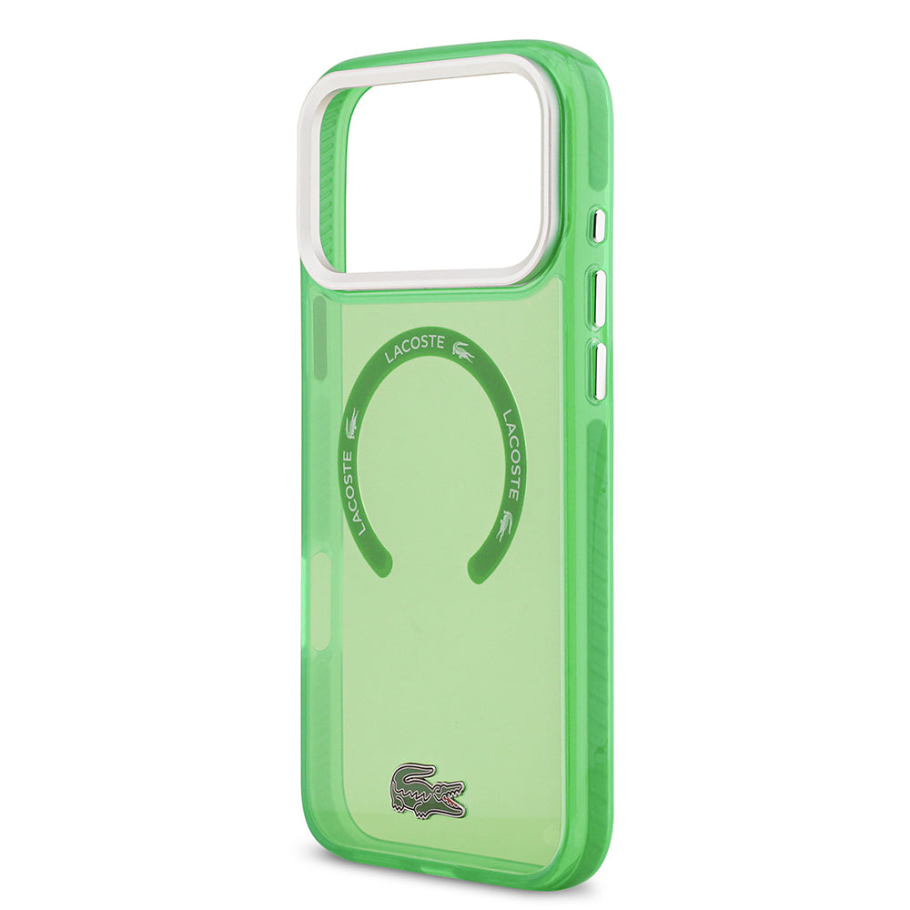 iPhone 17 Pro Max Kılıf Lacoste Orjinal Lisanslı M-safe Şarj Özellikli İkonik Timsah Logolu Buzlu Kapak