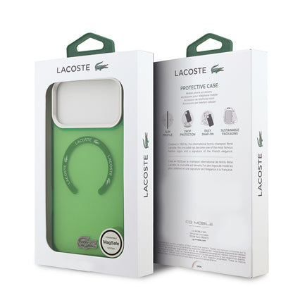 iPhone 17 Pro Max Kılıf Lacoste Orjinal Lisanslı M-safe Şarj Özellikli İkonik Timsah Logolu Buzlu Kapak