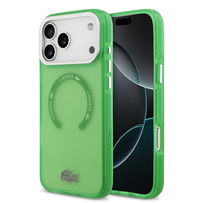 iPhone 17 Pro Max Kılıf Lacoste Orjinal Lisanslı M-safe Şarj Özellikli İkonik Timsah Logolu Buzlu Kapak