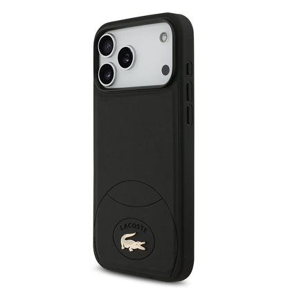 iPhone 17 Pro Max Kılıf Lacoste Orjinal Lisanslı M-safe Şarj Özellikli PU Deri Tasarımlı Metal Logolu Kapak