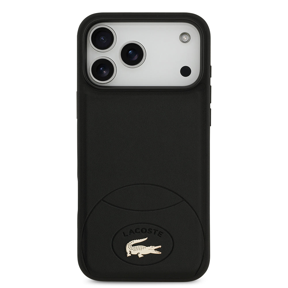 iPhone 17 Pro Max Kılıf Lacoste Orjinal Lisanslı M-safe Şarj Özellikli PU Deri Tasarımlı Metal Logolu Kapak