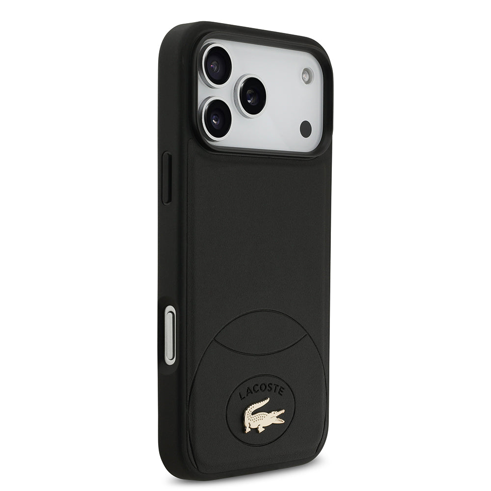 iPhone 17 Pro Max Kılıf Lacoste Orjinal Lisanslı M-safe Şarj Özellikli PU Deri Tasarımlı Metal Logolu Kapak