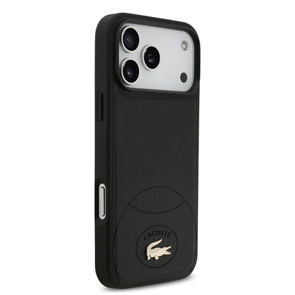 iPhone 17 Pro Max Kılıf Lacoste Orjinal Lisanslı M-safe Şarj Özellikli PU Deri Tasarımlı Metal Logolu Kapak