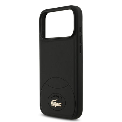 iPhone 17 Pro Max Kılıf Lacoste Orjinal Lisanslı M-safe Şarj Özellikli PU Deri Tasarımlı Metal Logolu Kapak