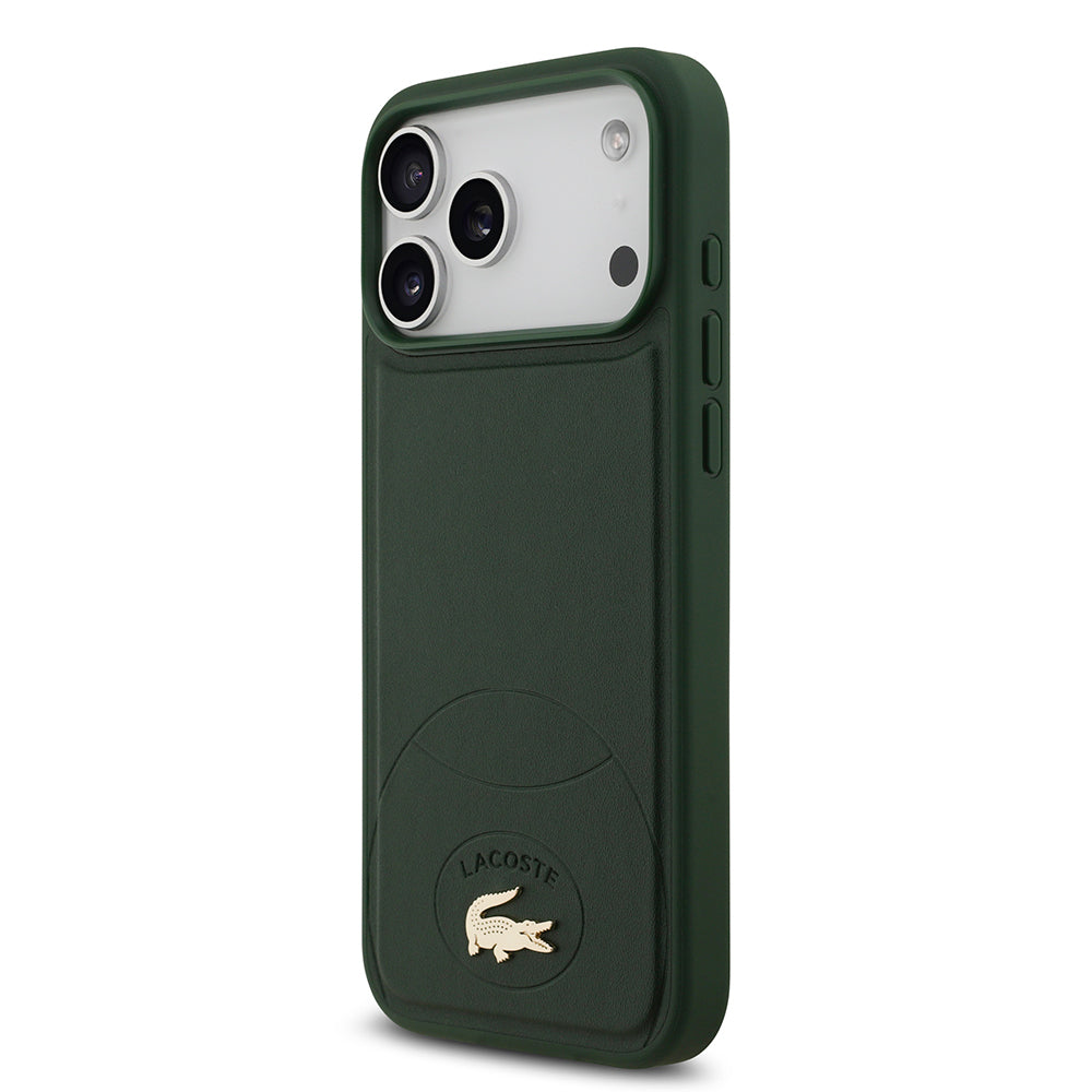 iPhone 17 Pro Max Kılıf Lacoste Orjinal Lisanslı M-safe Şarj Özellikli PU Deri Tasarımlı Metal Logolu Kapak