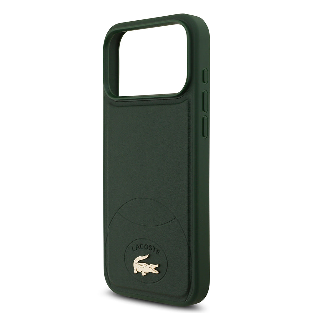 iPhone 17 Pro Max Kılıf Lacoste Orjinal Lisanslı M-safe Şarj Özellikli PU Deri Tasarımlı Metal Logolu Kapak