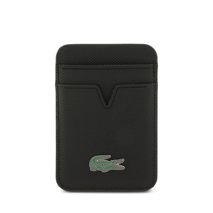 iPhone 17 Pro Max Kılıf Lacoste Orjinal Lisanslı M-safe Şarj Özellikli PU Pike Desenli Metal Logolu Kartlıklı Kapak