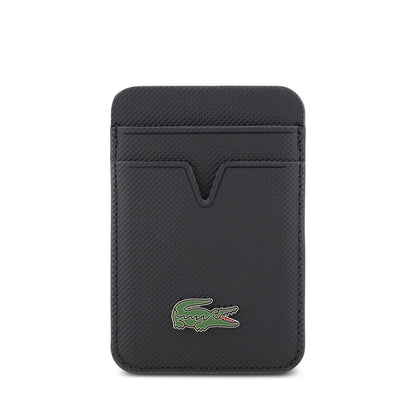 iPhone 17 Pro Max Kılıf Lacoste Orjinal Lisanslı M-safe Şarj Özellikli PU Pike Desenli Metal Logolu Kartlıklı Kapak