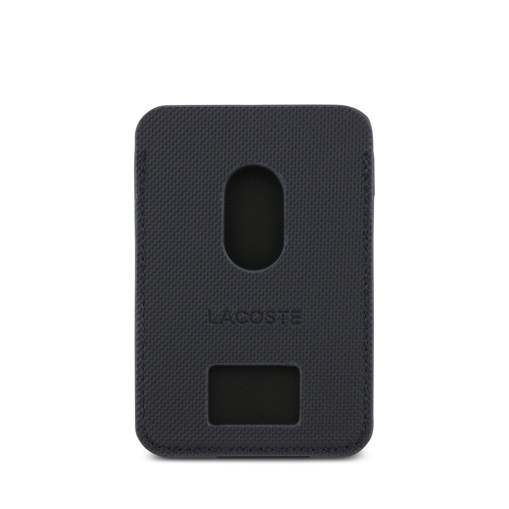 iPhone 17 Pro Max Kılıf Lacoste Orjinal Lisanslı M-safe Şarj Özellikli PU Pike Desenli Metal Logolu Kartlıklı Kapak