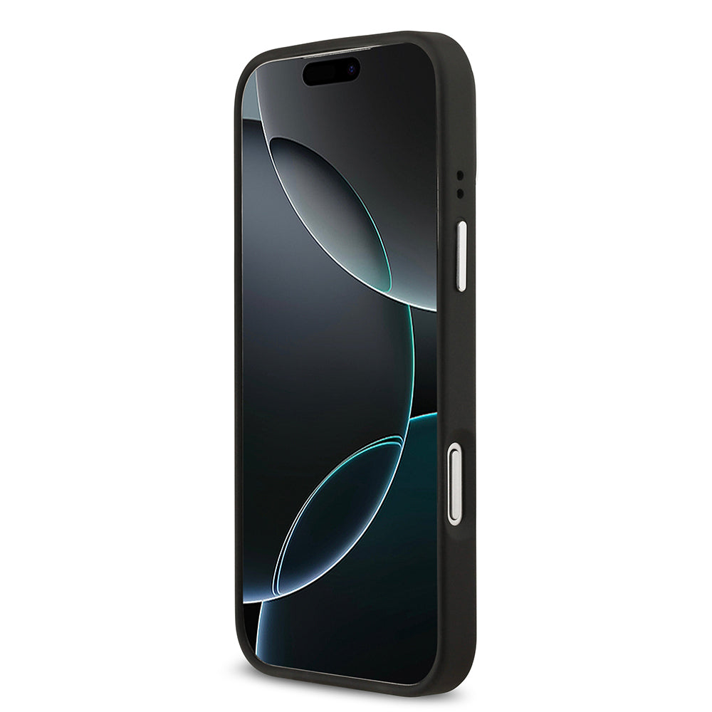 iPhone 17 Pro Max Kılıf Lacoste Orjinal Lisanslı M-safe Şarj Özellikli PU Pike Desenli Standlı Metal Logolu Kapak
