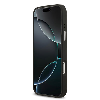 iPhone 17 Pro Max Kılıf Lacoste Orjinal Lisanslı M-safe Şarj Özellikli PU Pike Desenli Standlı Metal Logolu Kapak