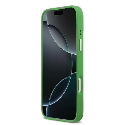 iPhone 17 Pro Max Kılıf Lacoste Orjinal Lisanslı M-safe Şarj Özellikli PU Pike Desenli Standlı Metal Logolu Kapak