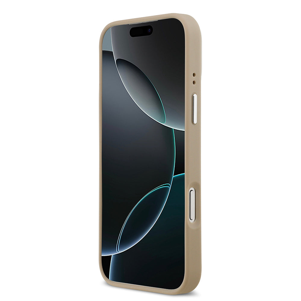 iPhone 17 Pro Max Kılıf Lacoste Orjinal Lisanslı M-safe Şarj Özellikli PU Pike Desenli Standlı Metal Logolu Kapak
