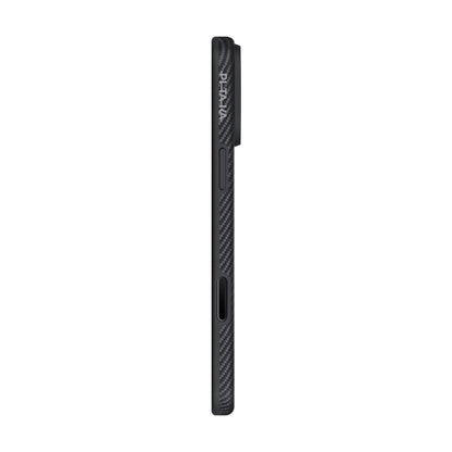 iPhone 17 Pro Max Kılıf M-safe Şarj Özellikli 1500D Aramid Fiber Pitaka Military-Grade Classic Serisi Black-Grey Twill Kapak