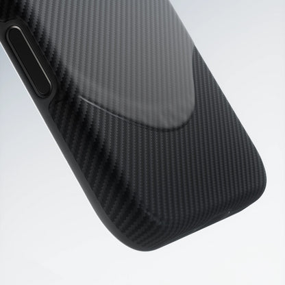iPhone 17 Pro Max Kılıf M-safe Şarj Özellikli 1500D Aramid Fiber Pitaka Military-Grade Classic Serisi Black-Grey Twill Kapak