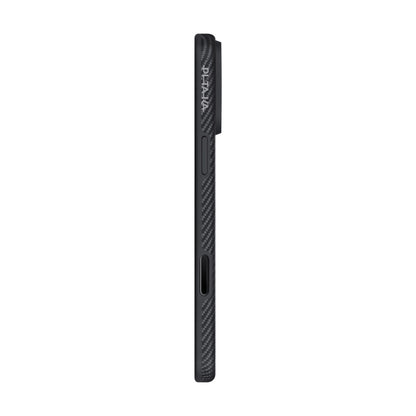 iPhone 17 Pro Max Kılıf M-safe Şarj Özellikli 1500D Aramid Fiber Pitaka Military-Grade Classic Serisi Black-Grey Twill Kapak