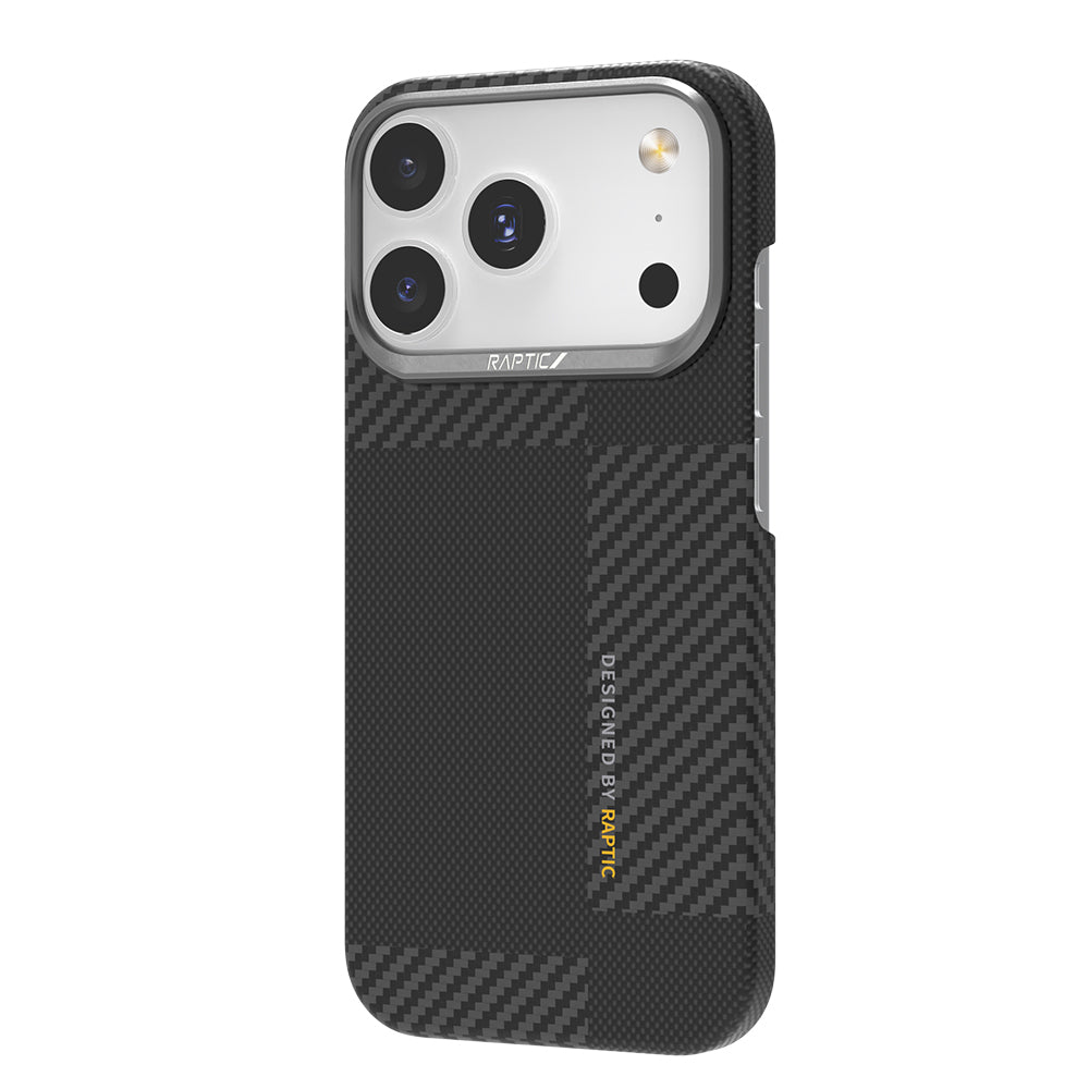 iPhone 17 Pro Max Kılıf M-safe Şarj Özellikli 600D Metal Kamera Çerçeveli Raptic Aramid Fiber Geotik Serisi Kapak