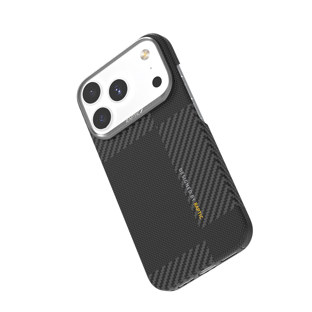 iPhone 17 Pro Max Kılıf M-safe Şarj Özellikli 600D Metal Kamera Çerçeveli Raptic Aramid Fiber Geotik Serisi Kapak