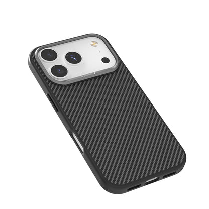 iPhone 17 Pro Max Kılıf M-safe Şarj Özellikli 600D Metal Kamera Çerçeveli Raptic Aramid Fiber Serisi Kapak