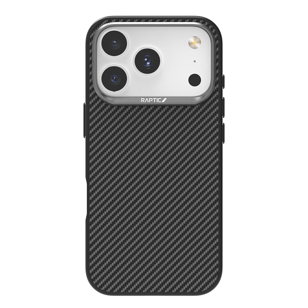 iPhone 17 Pro Max Kılıf M-safe Şarj Özellikli 600D Metal Kamera Çerçeveli Raptic Aramid Fiber Serisi Kapak