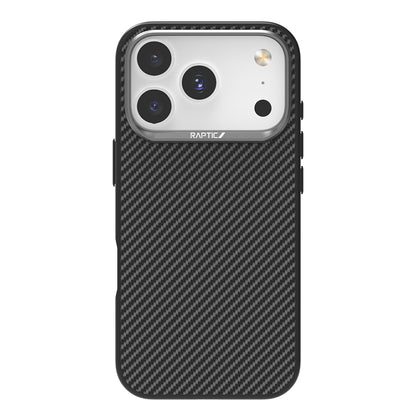 iPhone 17 Pro Max Kılıf M-safe Şarj Özellikli 600D Metal Kamera Çerçeveli Raptic Aramid Fiber Serisi Kapak