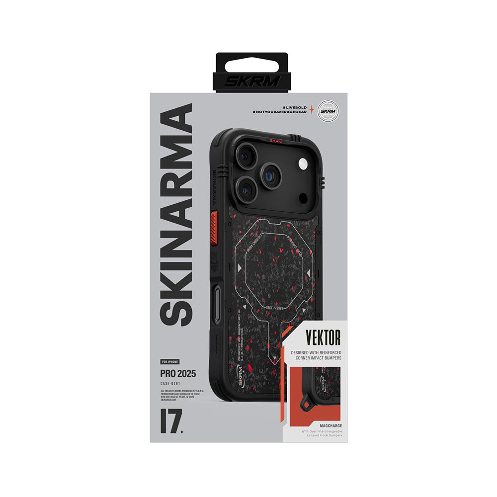 iPhone 17 Pro Max Kılıf M-safe Şarj Özellikli Airbag Tasarımlı Skinarma Vektor Kapak