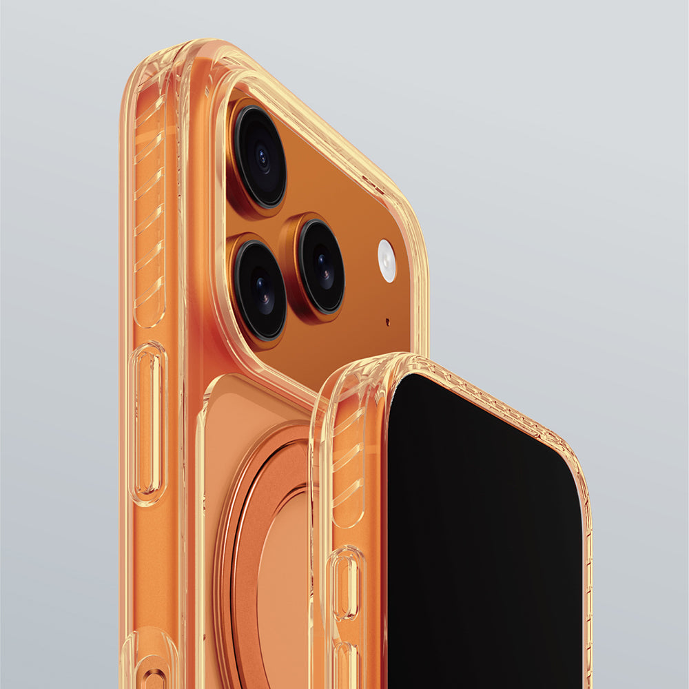 iPhone 17 Pro Max Kılıf M-Safe Şarj Özellikli Airbag Tasarımlı Standlı AmazingThing Titan Pro MagSpin Kapak