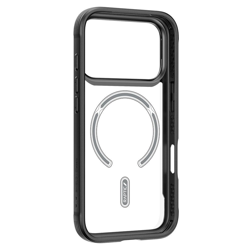 iPhone 17 Pro Max Kılıf M-safe Şarj Özellikli Airbagli Raptic Shield Serisi Şeffaf Arka Yüzey Kapak