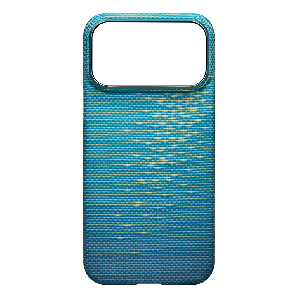 iPhone 17 Pro Max Kılıf M-safe Şarj Özellikli Aramid Fiber Pitaka Glints of Gold Ultra Slim Serisi Kapak