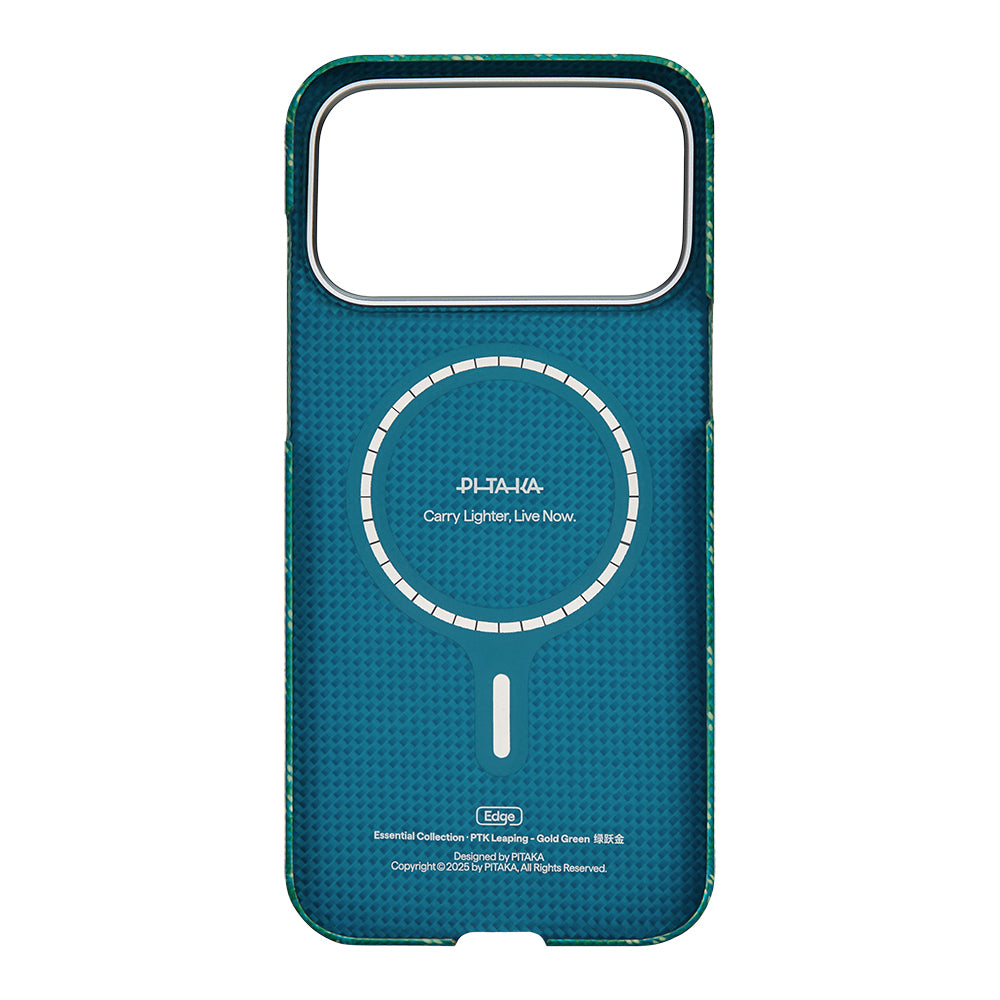 Apple iPhone 17 Pro Max Kılıf M-safe Şarj Özellikli Aramid Fiber Pitaka Tactile Woven Monogram Serisi Kapak