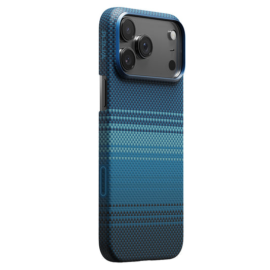 iPhone 17 Pro Max Kılıf M-safe Şarj Özellikli Aramid Fiber Pitaka Tactile Woven Sunset-Moonrise Serisi Kapak