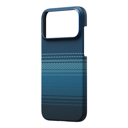 iPhone 17 Pro Max Kılıf M-safe Şarj Özellikli Aramid Fiber Pitaka Tactile Woven Sunset-Moonrise Serisi Kapak