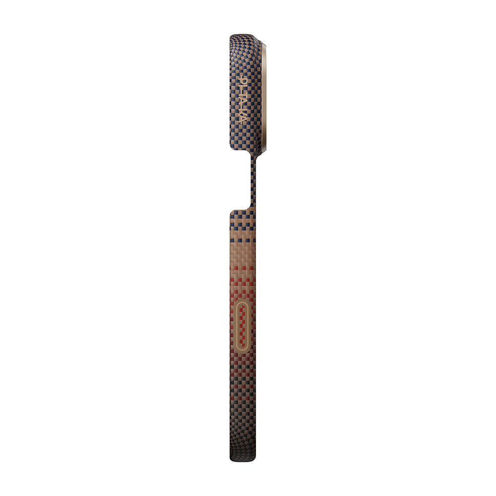 iPhone 17 Pro Max Kılıf M-safe Şarj Özellikli Aramid Fiber Pitaka Tactile Woven Sunset-Moonrise Serisi Kapak