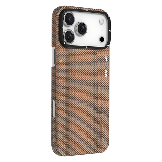 iPhone 17 Pro Max Kılıf M-safe Şarj Özellikli Aramid Fiber Youngkit 1500D Kevlar Extreme Wing Titanyum-Gold Serisi Kapak