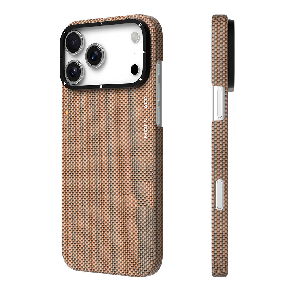 iPhone 17 Pro Max Kılıf M-safe Şarj Özellikli Aramid Fiber Youngkit 1500D Kevlar Extreme Wing Titanyum-Gold Serisi Kapak