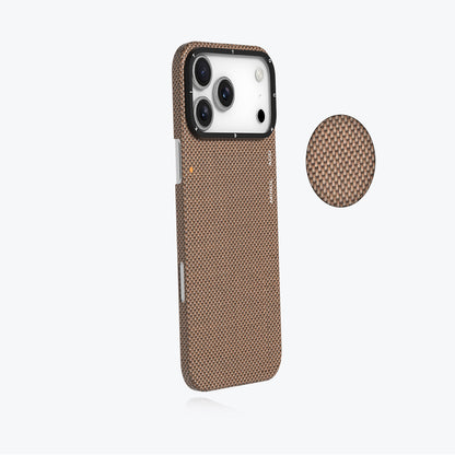 iPhone 17 Pro Max Kılıf M-safe Şarj Özellikli Aramid Fiber Youngkit 1500D Kevlar Extreme Wing Titanyum-Gold Serisi Kapak