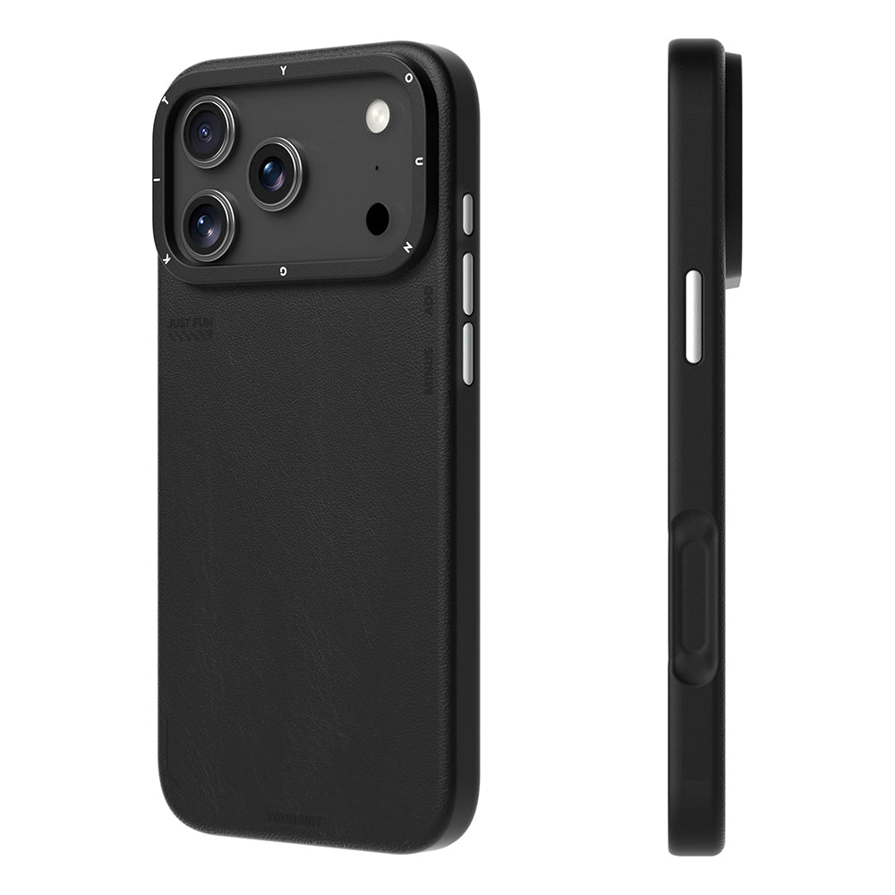 iPhone 17 Pro Max Kılıf M-safe Şarj Özellikli Basit Mat Deri Desenli Youngkit Tech Fashion Serisi Kapak