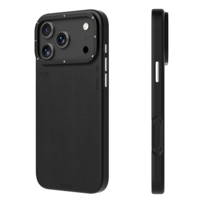 iPhone 17 Pro Max Kılıf M-safe Şarj Özellikli Basit Mat Deri Desenli Youngkit Tech Fashion Serisi Kapak