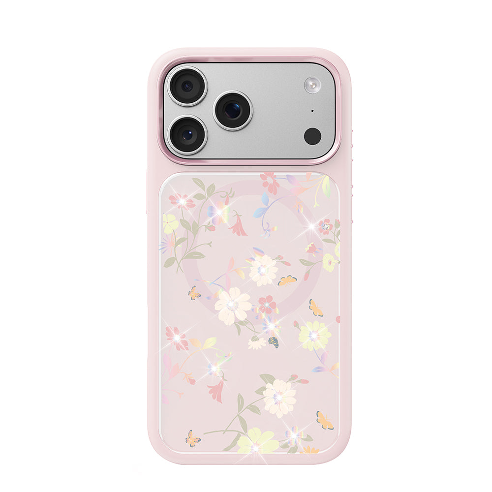 Apple iPhone 17 Pro Max Kılıf M-safe Şarj Özellikli Çiçek Tasarımlı Mutural Flower Serisi Kapak