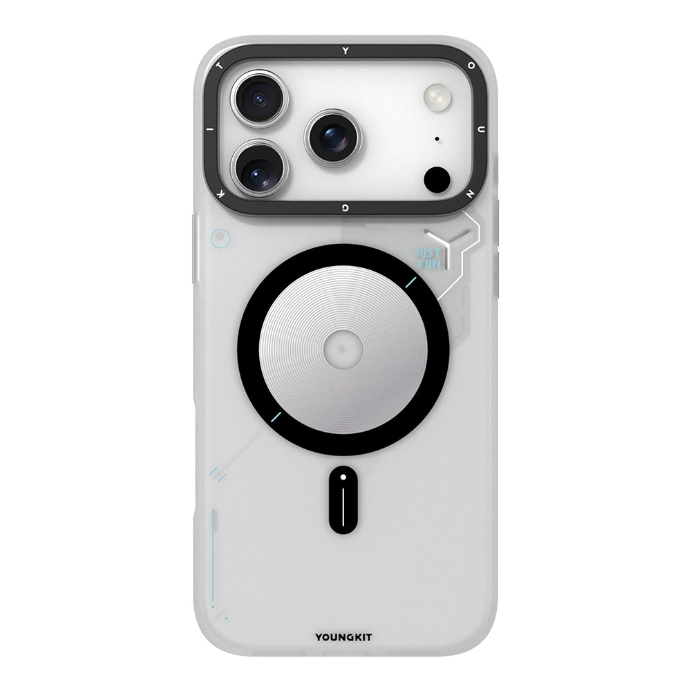 iPhone 17 Pro Max Kılıf M-safe Şarj Özellikli Disk Desenli Youngkit Disc Battle Kapak