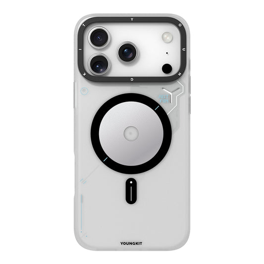 iPhone 17 Pro Max Kılıf M-safe Şarj Özellikli Disk Desenli Youngkit Disc Battle Kapak