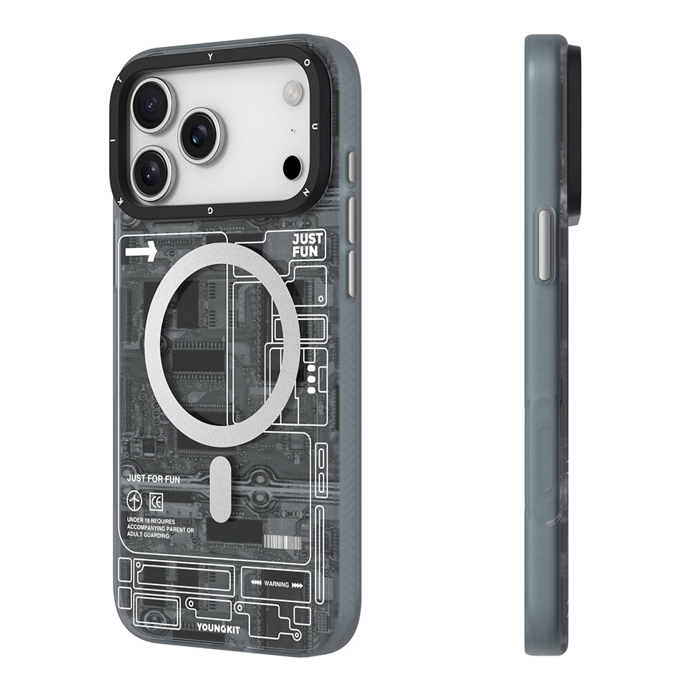 iPhone 17 Pro Max Kılıf M-safe Şarj Özellikli Kamera Denetim Butonlu Youngkit Technology Serisi Kapak
