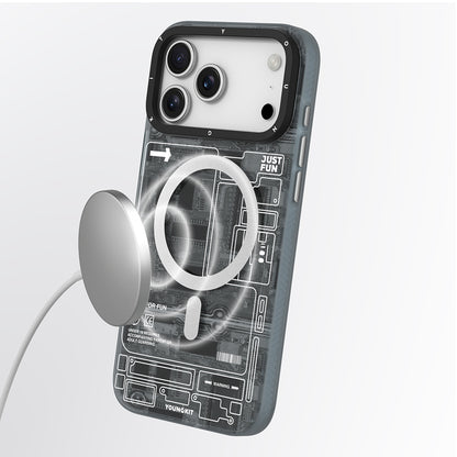 iPhone 17 Pro Max Kılıf M-safe Şarj Özellikli Kamera Denetim Butonlu Youngkit Technology Serisi Kapak