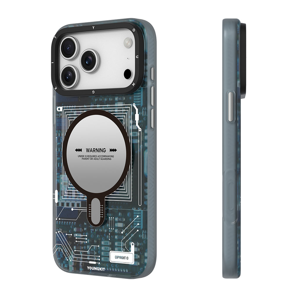 iPhone 17 Pro Max Kılıf M-safe Şarj Özellikli Kamera Denetim Butonlu Youngkit Technology Serisi Kapak