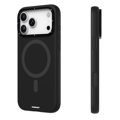 iPhone 17 Pro Max Kılıf M-Safe Şarj Özellikli Kamera Standlı Youngkit Gel Cream Serisi Kapak