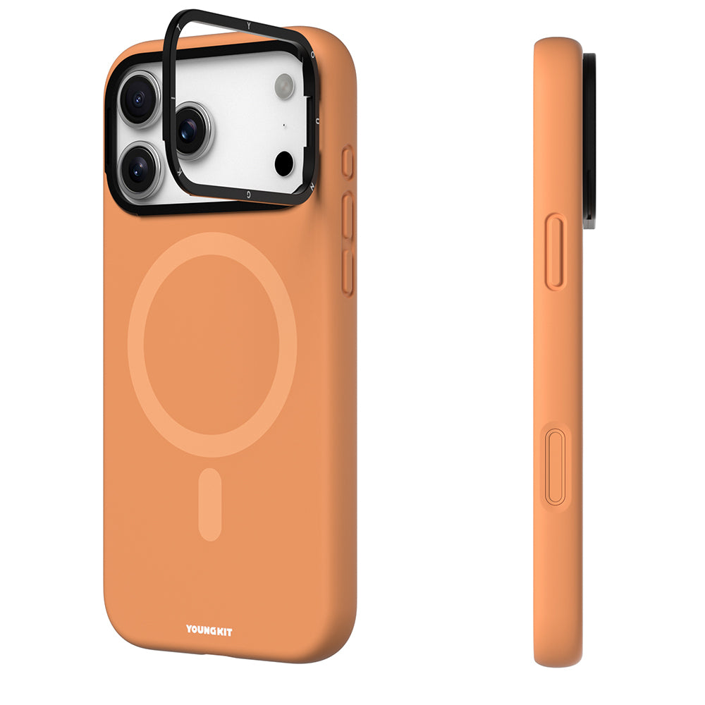 iPhone 17 Pro Max Kılıf M-Safe Şarj Özellikli Kamera Standlı Youngkit Gel Cream Serisi Kapak