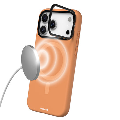 iPhone 17 Pro Max Kılıf M-Safe Şarj Özellikli Kamera Standlı Youngkit Gel Cream Serisi Kapak